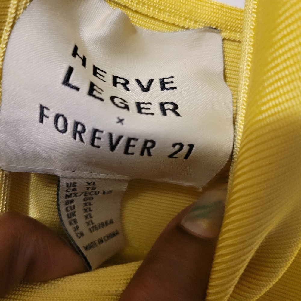 Yellow bodycon forever21xHerveLeger dress
